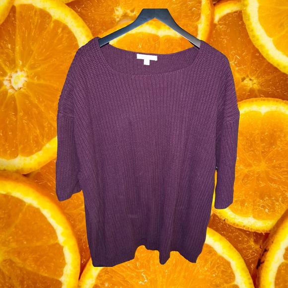 Woman Within Purple Knit Scoop Neck‎ Sweater Size 1X - Picture 1 of 5